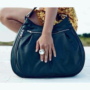 Alesya Bags Black Pebbled Leather 15" Laptop Purse